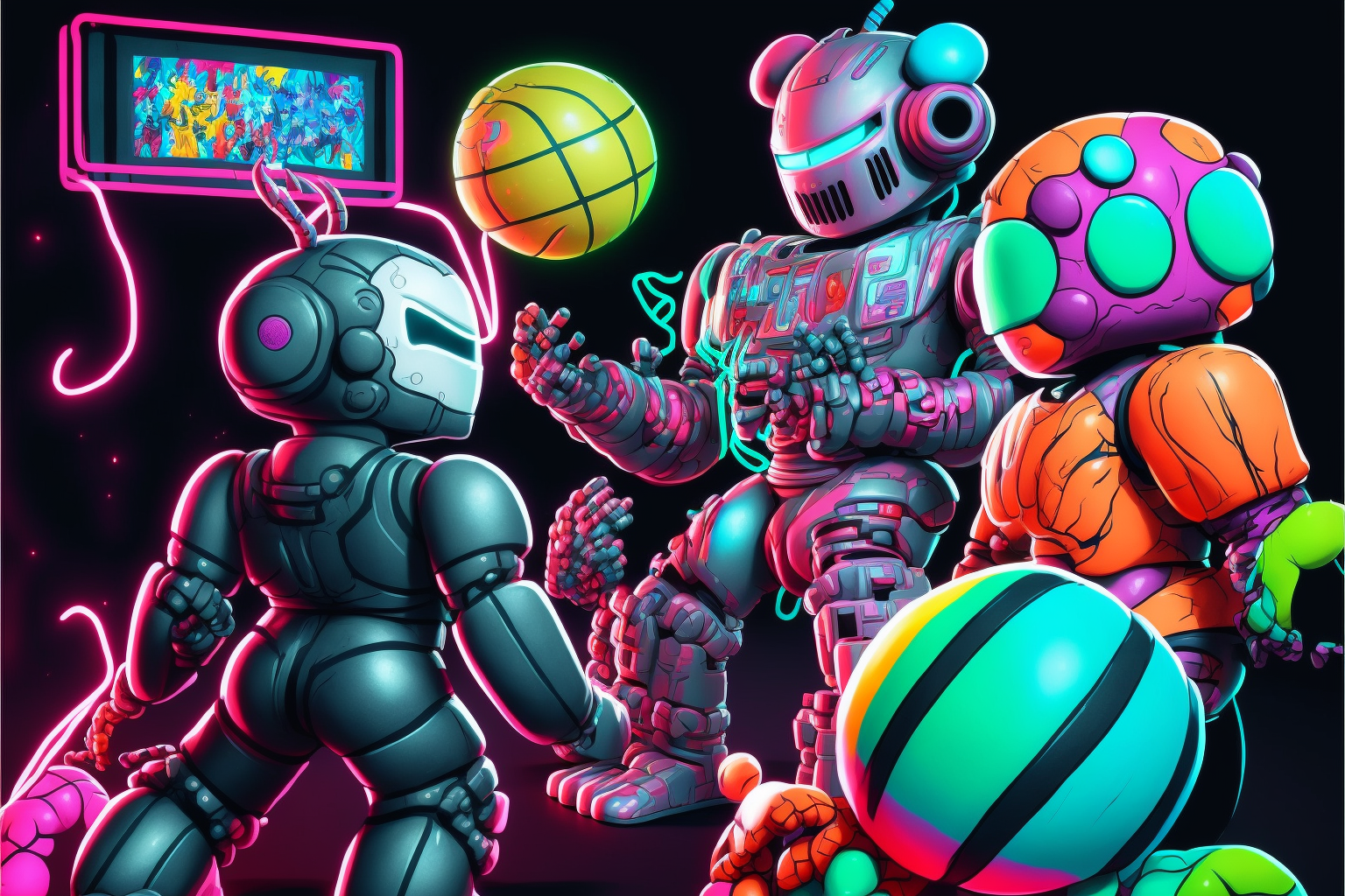 MidJourney | Prompt by me | FabioLalli_A_group_of_tech-savvy_robots_competing_in_a_futurist_2cc213c7-96a3-4509-bc4e-bdb28d7677a5